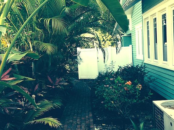 Side yard to gate & front 