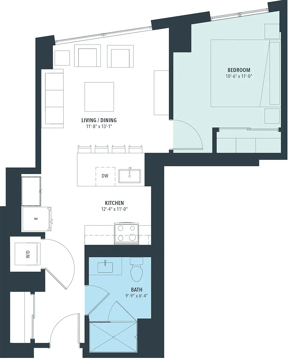 Floor plan 1 Bed/1 Bath-a10e
