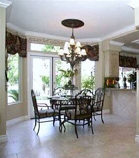 Elegant Breakfast Nook opens to the resort like backyard