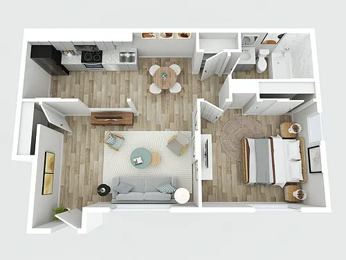 Floor plan 1BD 1BA
