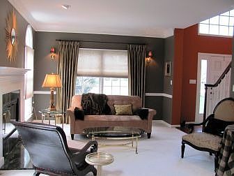 Lovely Living Room with Marble Fireplace