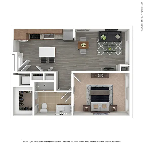 Floor plan A01.HC4 - 1 bed/1 bath (handicap accessible)