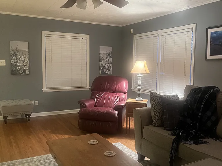 Living room _ Cozy corner with reading chair and accent lighting