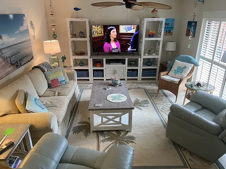 View of Living Room From Stairs