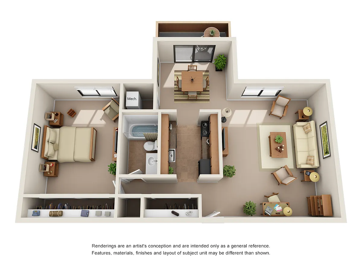 Floor plan One Bedroom Deluxe
