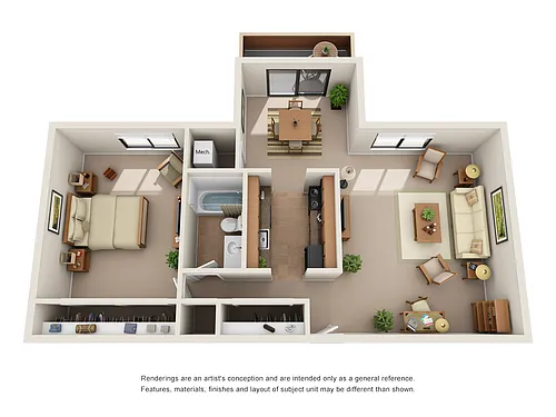 Floor plan One Bedroom Deluxe