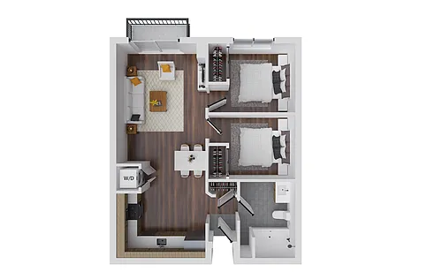 Floor plan 2BR/1BA