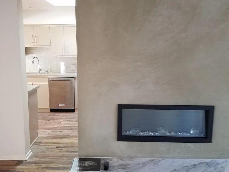 Partial view of kitchen from living room