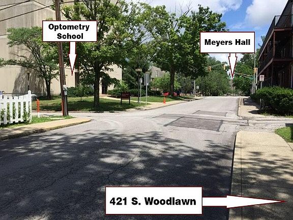 Location just down the street from campus.