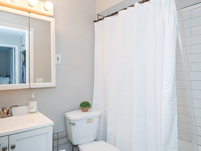 Bathroom with subway tiles