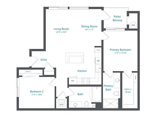 Floor plan 2x2-Range (B1)