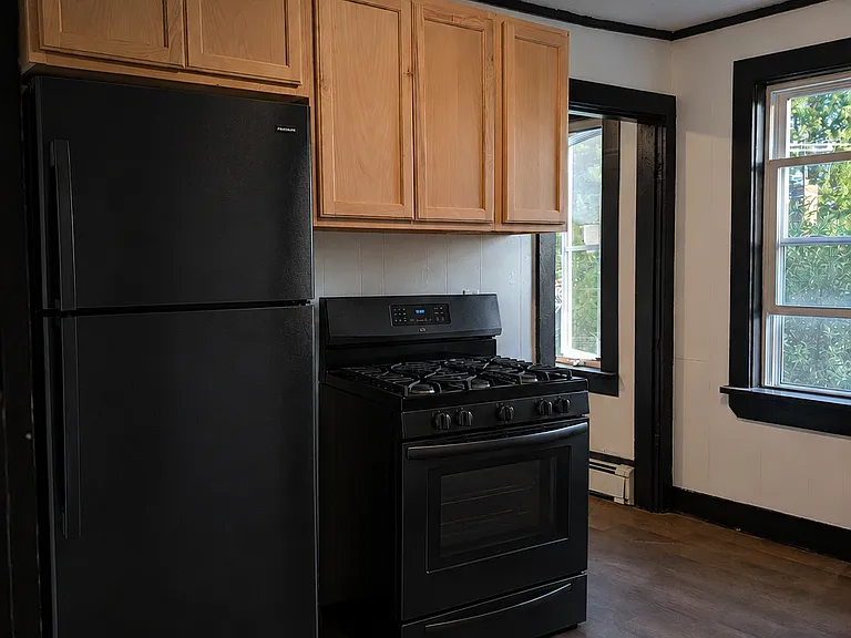 Kitchen view of the appliances. The appliances are AI rendered placeholders (for visuals) and not the actual appliances ordered. Appliances will be delivered by move-in date.