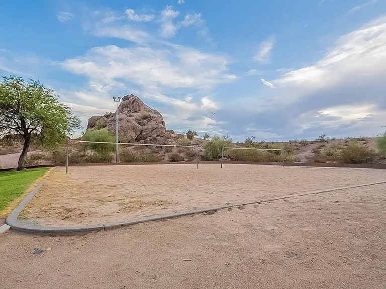 Play volleyball at the park across the street with friends and family