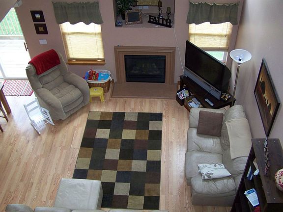 View of living room from loft