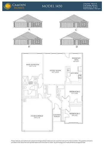 Floor plan 4 Bedrooms and 2 bathrooms