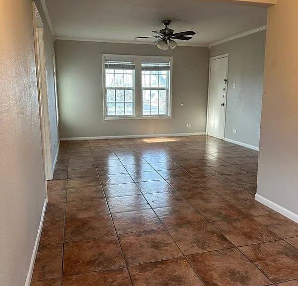 view from dining room into living room