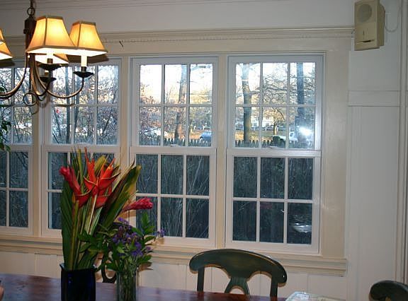 dining area with windows to garden