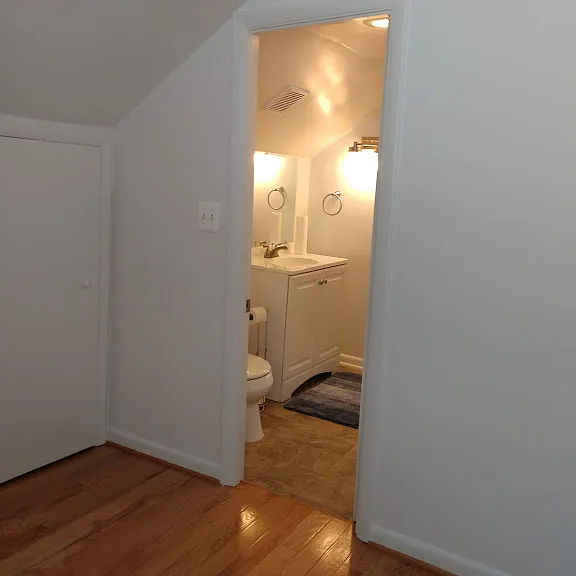 Bathroom off of the bedroom. Bath shared with one other person.