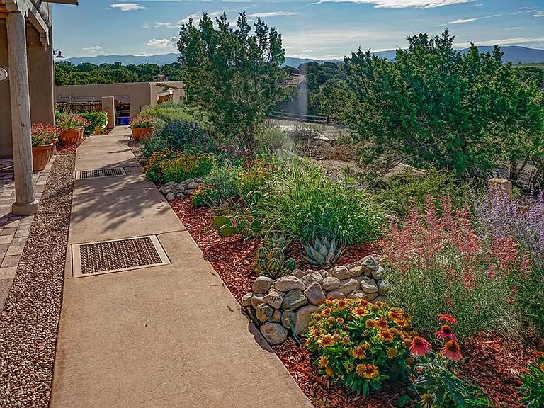 Flower gardens along front walkway