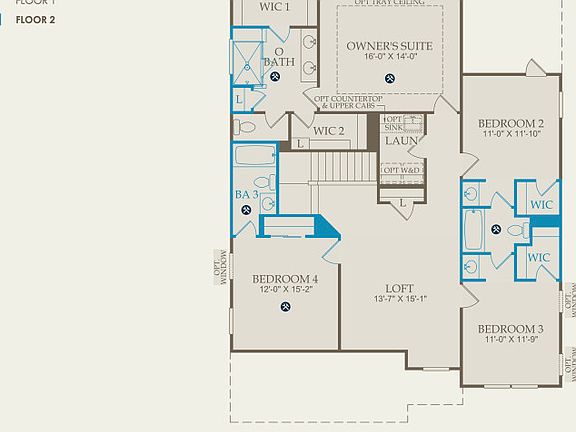 Continental Floor Plan, Quick Move-in Home, Floor 2