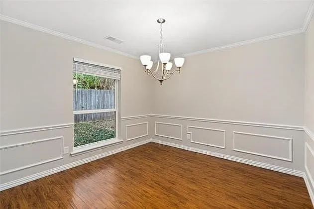 Spacious dining room will hold the entire gang.
