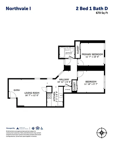 Floor plan 2 Bed 1 Bath D