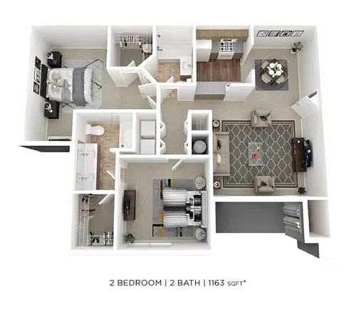 Floor plan 2 Bed 2 Bath A