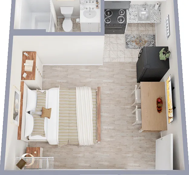 Efficiency Studio Floorplan Diagram