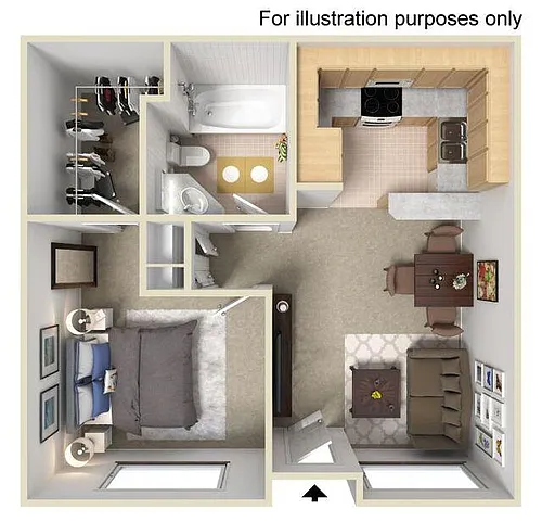 Floor plan One Bedroom One Bathroom