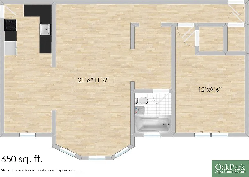 Floor plan 303 N. Oak Park B & G & 311 N. Oak Park C