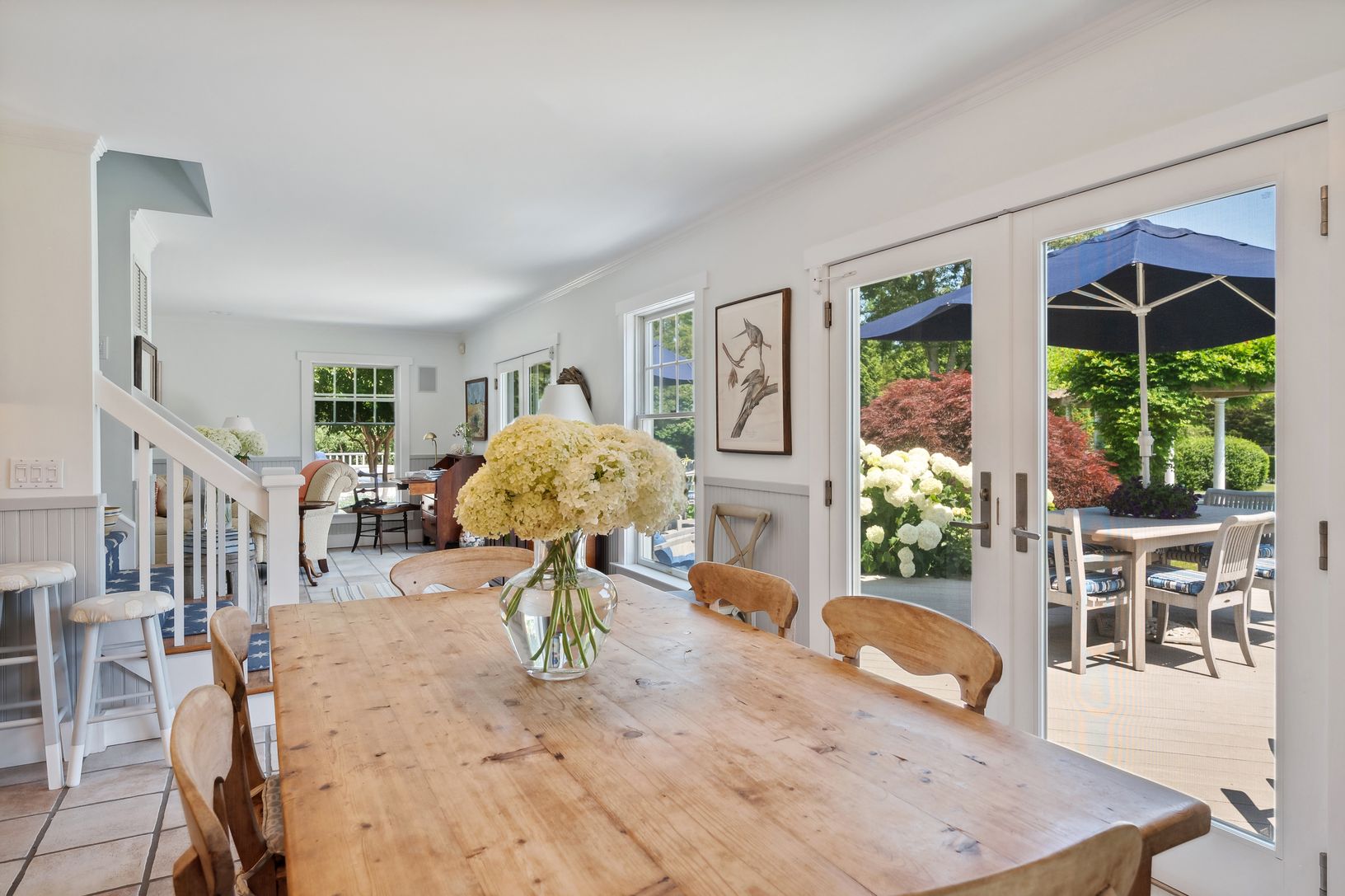 Dining Area back into Living Rm and Back Deck. Expands to seat up to 12