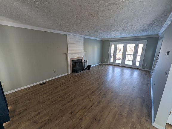 Living Room with wood burning fireplace