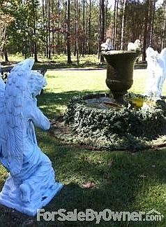 Fountain in the circular drive.