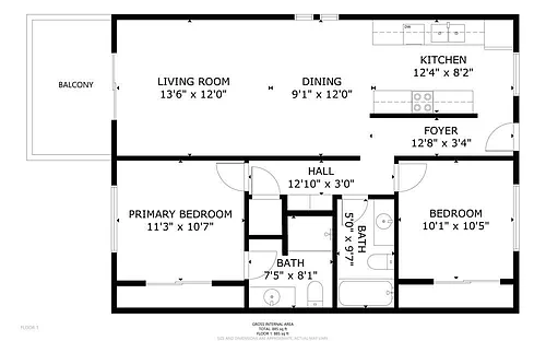 Floor plan 2 BEDROOMS