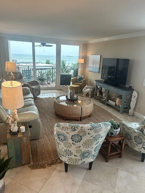 Living Room with sunset view - 4822 Ocean Blvd