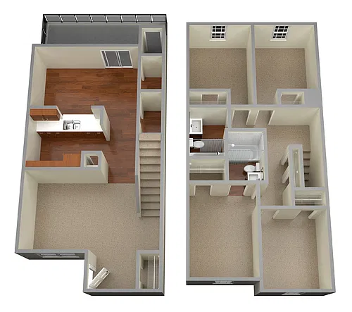 Floor plan 4 Bedroom Townhome