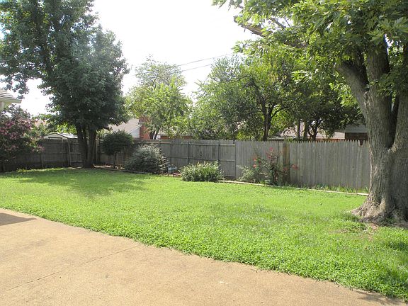 Backyard with storage building