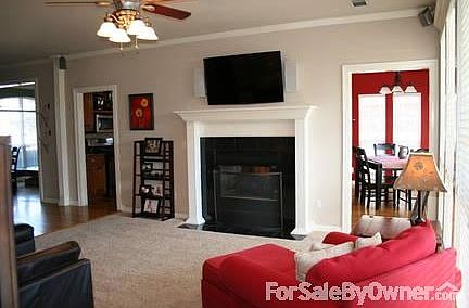 Living room and hallway to bedrooms