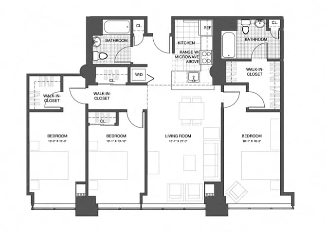 Floor plan 3 Bed/2 Bath