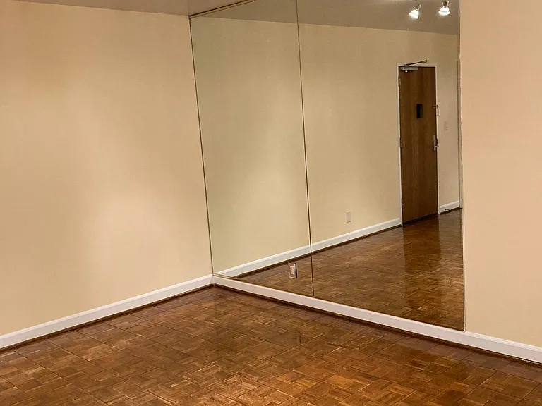 Large floor to ceiling mirrors in living room