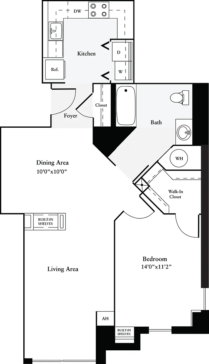 Floor plan 1 Bedroom J