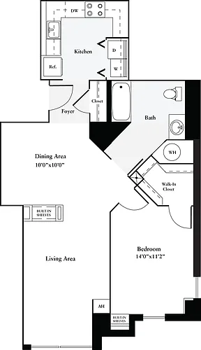 Floor plan 1 Bedroom J