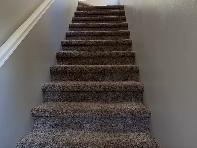Staircase from front door and garage to main level