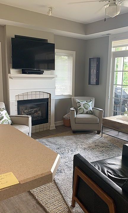 living room with fireplace