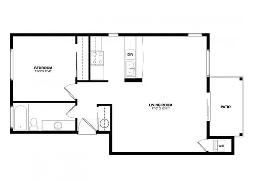 Floor plan 1 Bed 1 Bath