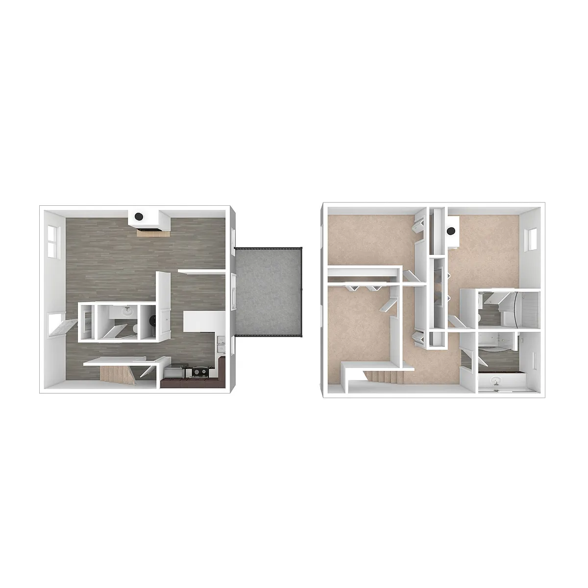 Floor plan TH - The Cypress, 3 Bedroom Townhome