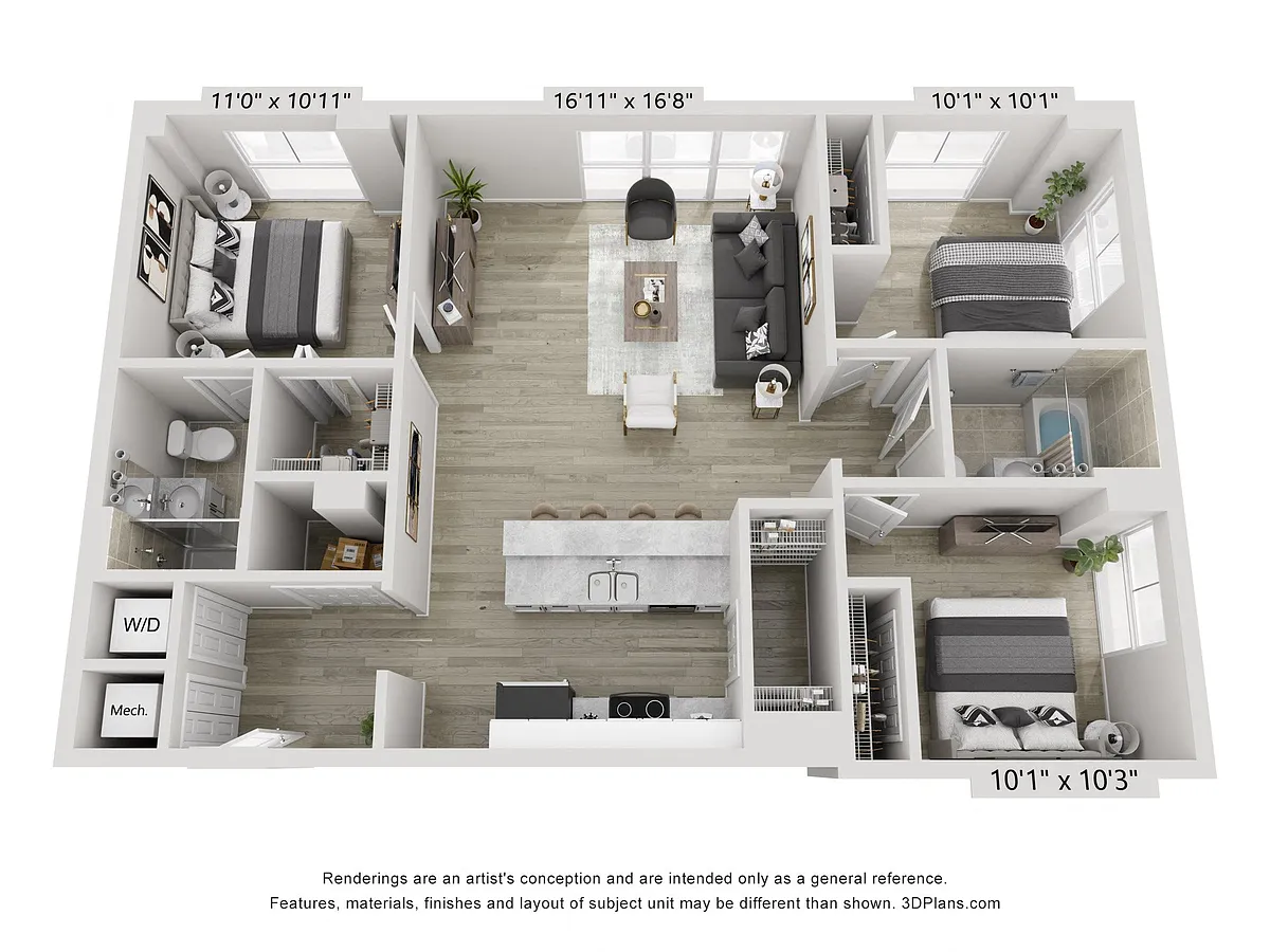 Floor plan 3/2 Bedroom