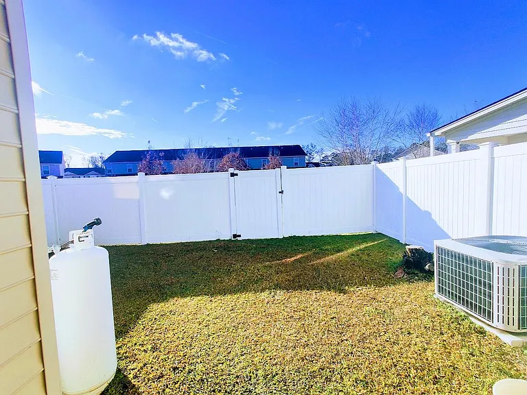New complete fence with open gate