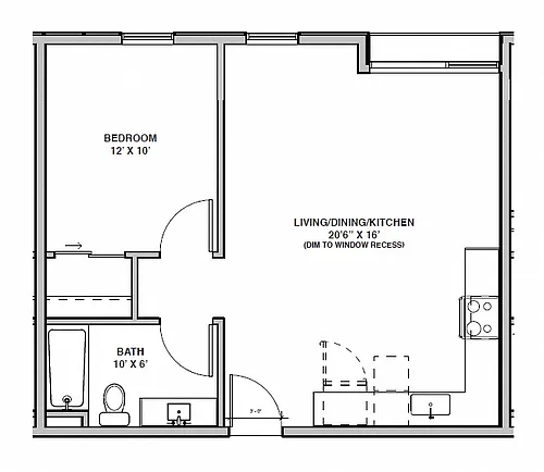 Floor plan 1 Bedroom x 1 Bathroom