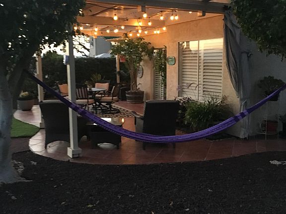 Back patio in the evening